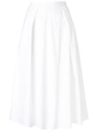 Luisa Cerano Pleated A-line Skirt - White