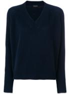Roberto Collina Relaxed V-neck Jumper - Blue