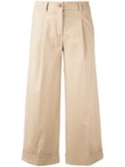 P.a.r.o.s.h. - Cropped Wide Leg Trousers - Women - Cotton/spandex/elastane - M, Nude/neutrals, Cotton/spandex/elastane