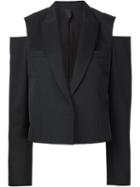 Vera Wang Cold Shoulder Tuxedo Blazer, Women's, Size: 4, Black, Polyester/wool