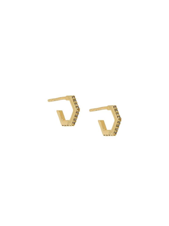 Rachel Jackson 'diamond Hexagon' Earrings - Metallic