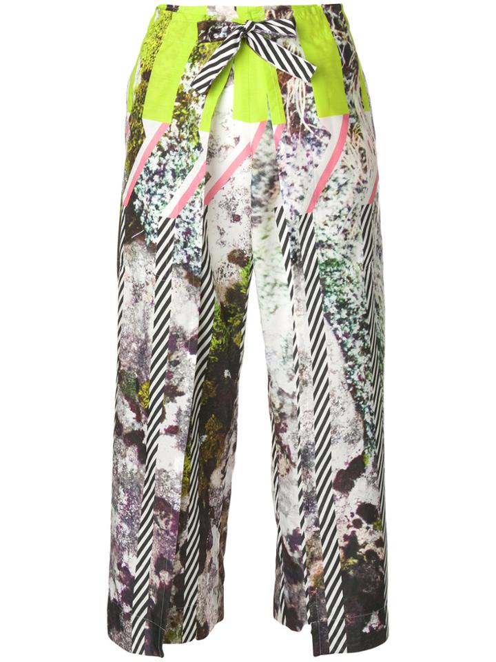 Issey Miyake Cropped Wide Leg Trousers - Multicolour