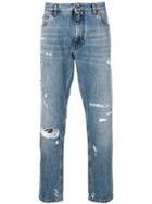Dolce & Gabbana Distressed Tapered Jeans - Blue