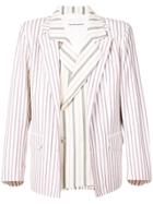 Gosha Rubchinskiy Double-breasted Striped Coat - White