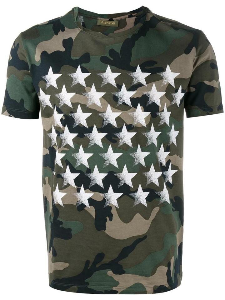 Valentino Camustars T-shirt With Butterfly, Men's, Size: Large, Green, Cotton