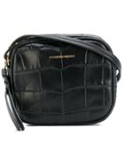 Alexander Mcqueen Crocodile Effect Crossbody Bag - Black