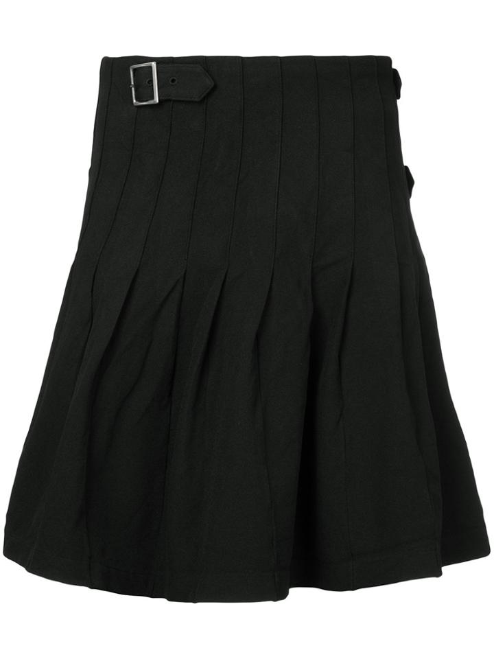 Comme Des Garçons Vintage Buckle-detail Pleated Kilt - Black