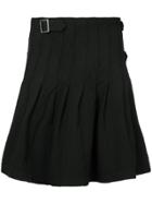 Comme Des Garçons Vintage Buckle-detail Pleated Kilt - Black