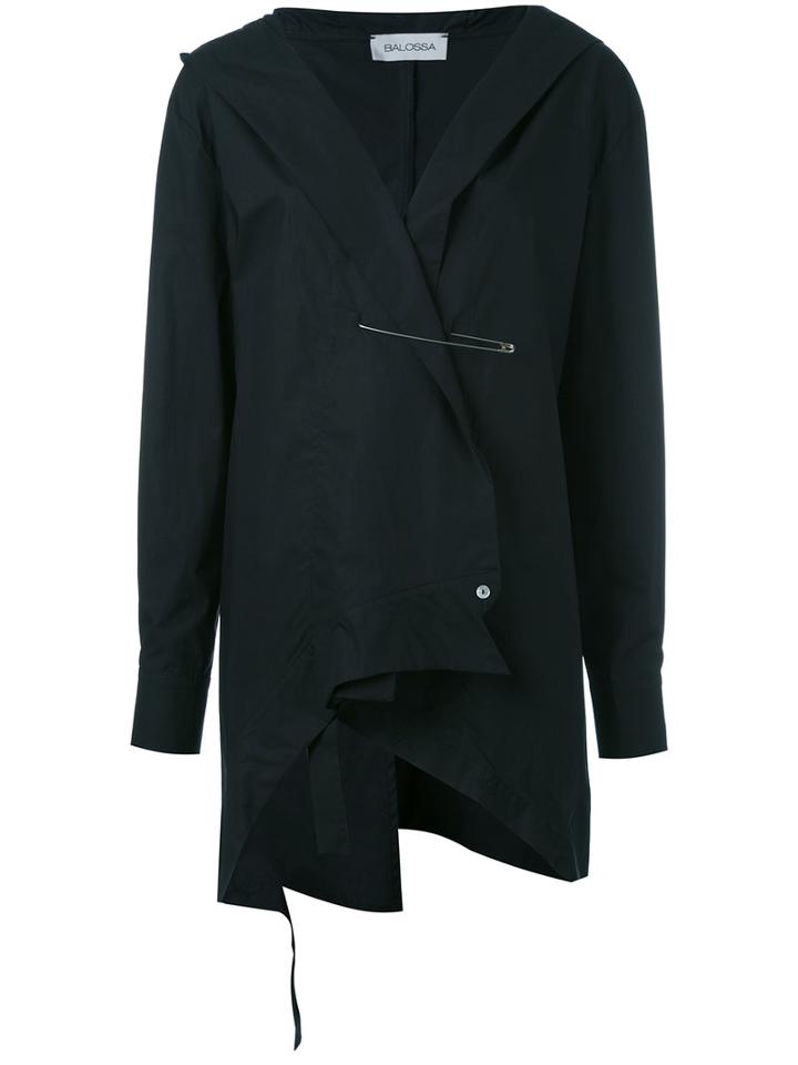 Balossa White Shirt Big Pin Shirt, Women's, Size: 38, Black, Cotton