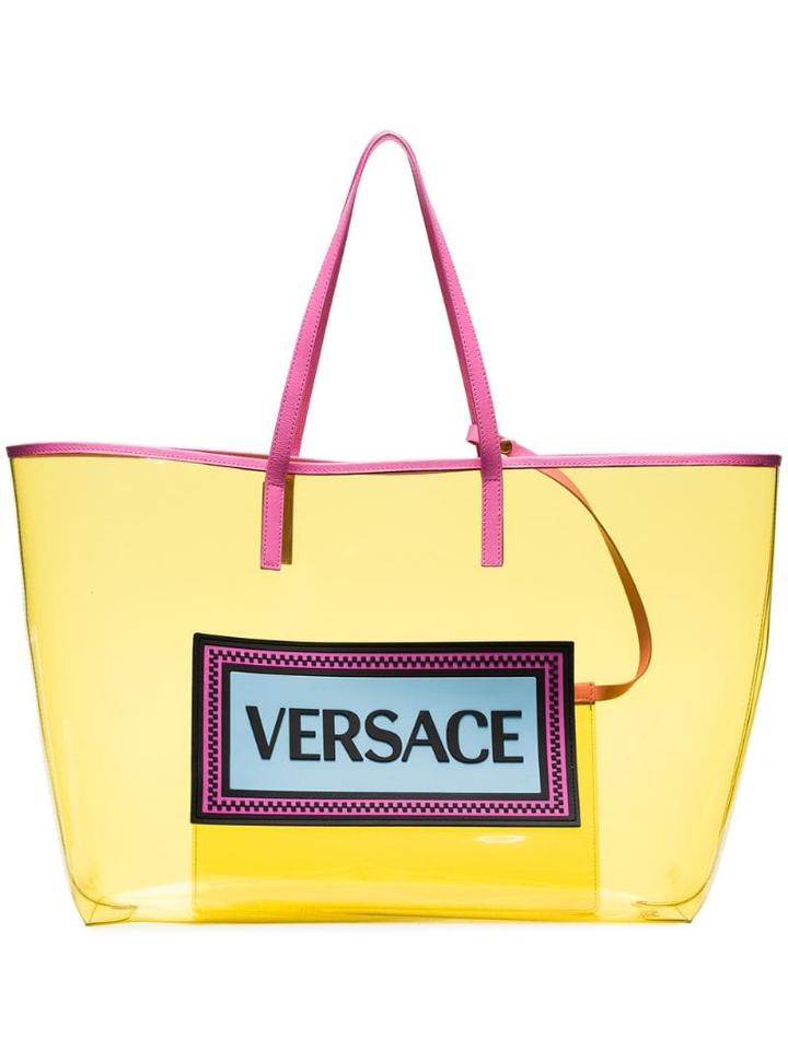 Versace Yellow Logo Pvc Tote Bag