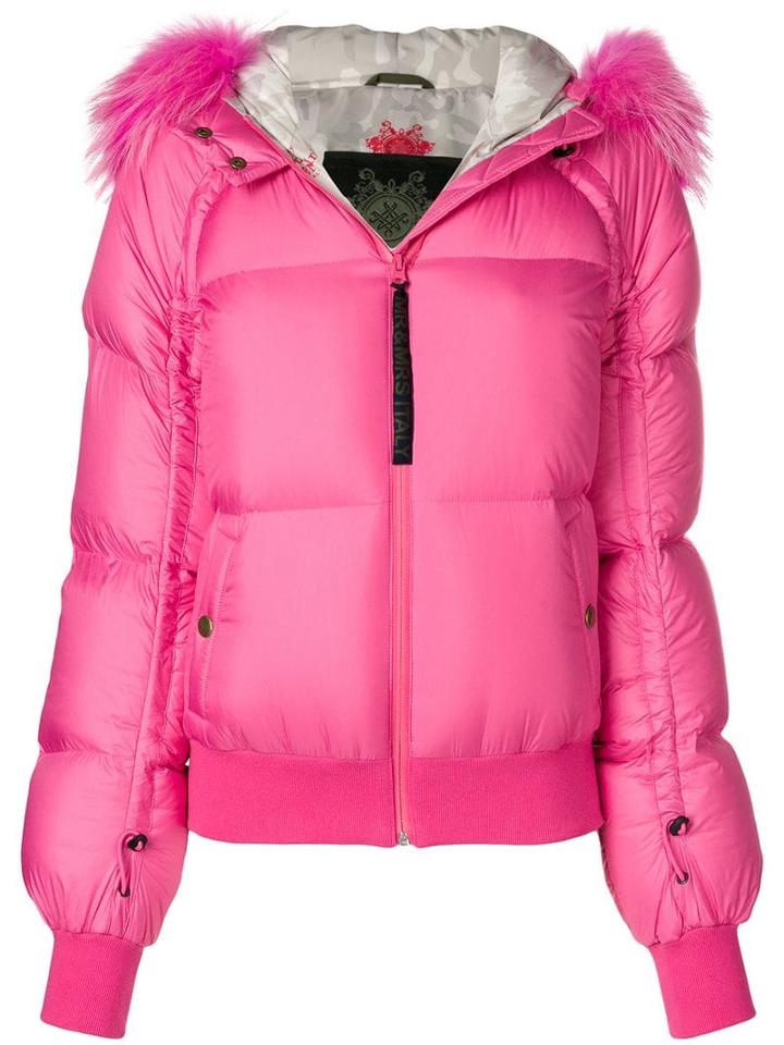 Mr & Mrs Italy Trimmed Padded Jacket - Pink