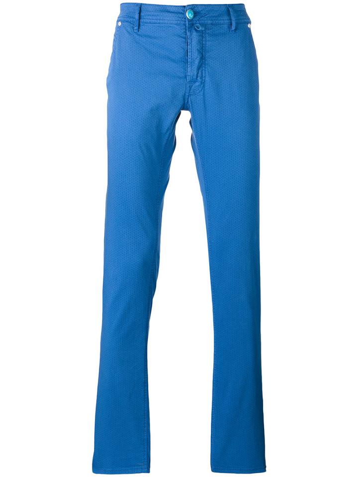 Jacob Cohen Straight Trousers, Men's, Size: 32, Blue, Cotton/polyester/spandex/elastane