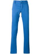 Jacob Cohen Straight Trousers, Men's, Size: 32, Blue, Cotton/polyester/spandex/elastane