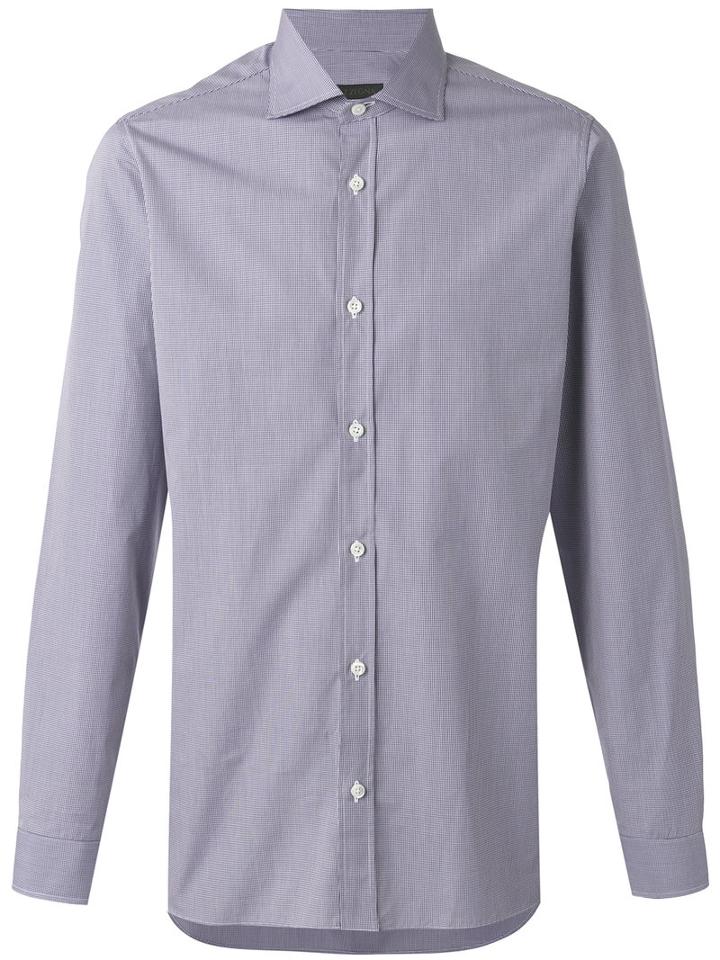 Z Zegna - Vichy Shirt - Men - Cotton - 40, Pink/purple, Cotton