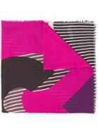 Liu Jo Stripe Detail Scarf - Pink & Purple