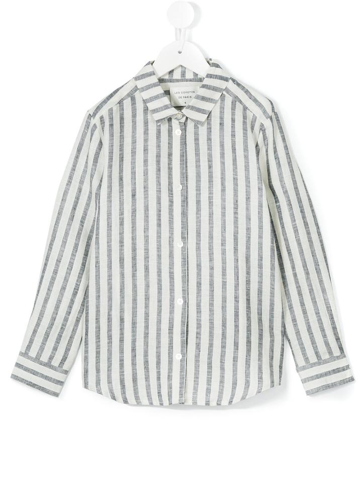 Les Coyotes De Paris - Striped Shirt - Kids - Linen/flax - 10 Yrs, Blue