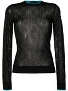 Wood Wood Sheer Knitted Top - Black