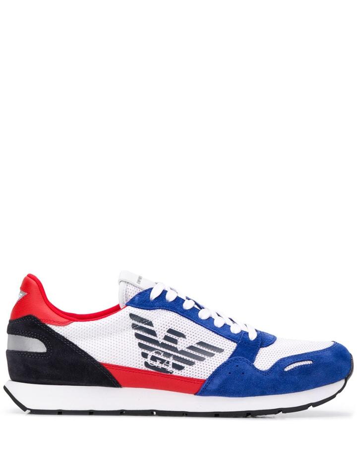 Emporio Armani Colour Block Sneakers - White