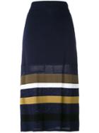 Kenzo Mesh Panel Skirt, Women's, Size: Small, Blue, Viscose/polyamide