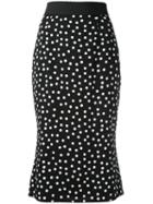 Dolce & Gabbana Polka Dot Skirt, Women's, Size: 42, Black, Silk/spandex/elastane