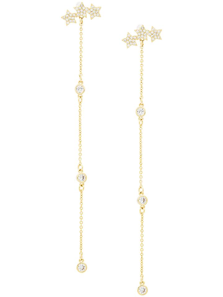 Federica Tosi Crystal Star Drop Earrings - Metallic