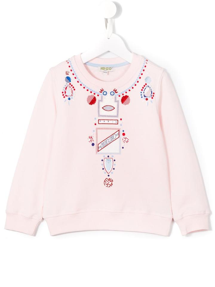 Kenzo Kids Embroidered Sweatshirt, Girl's, Size: 10 Yrs, Pink/purple