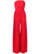 Valentino Strapless Jumpsuit, Women's, Size: 38, Red, Silk/spandex/elastane/polyamide