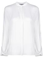 Vince Mandarin Neck Blouse - White