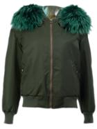 Mr & Mrs Italy Fur Trim Bomber Jacket - Green
