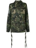 Haculla - Camouflage Print Hooded Coat - Women - Cotton - Xs, Green, Cotton