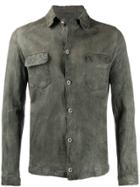 Salvatore Santoro Leather Shirt Jacket - Green