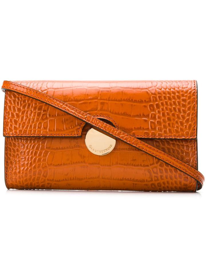 L'autre Chose Crocodile Print Mini Clutch - Orange