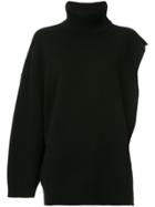 Ports 1961 One Sleeve Knitted Poncho - Black