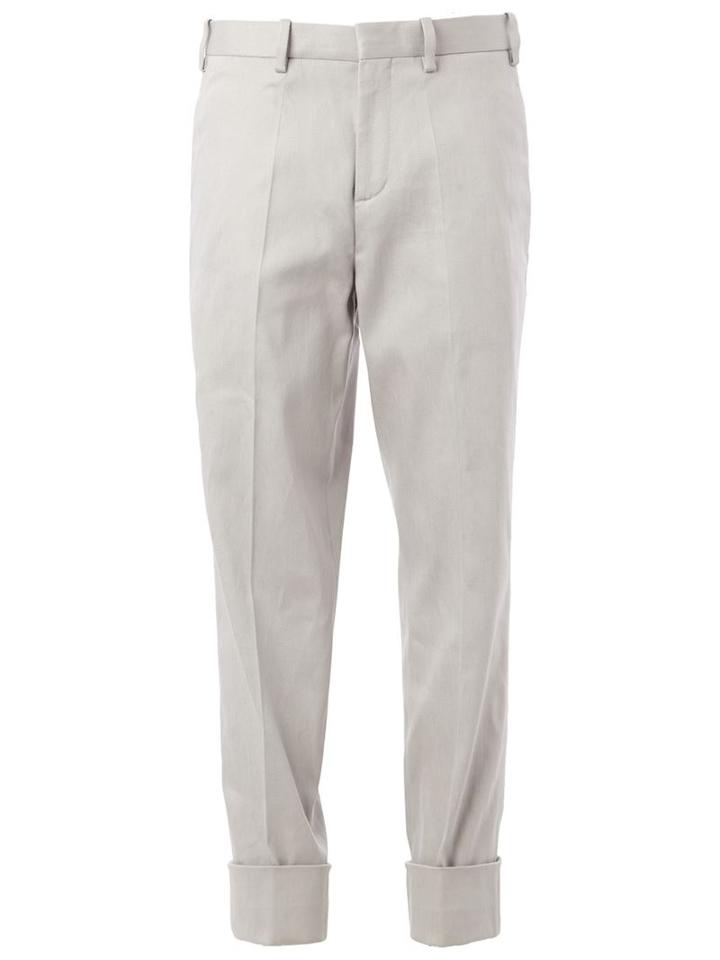 Neil Barrett Classic Chinos, Men's, Size: 50, Grey, Cotton/kapok/spandex/elastane