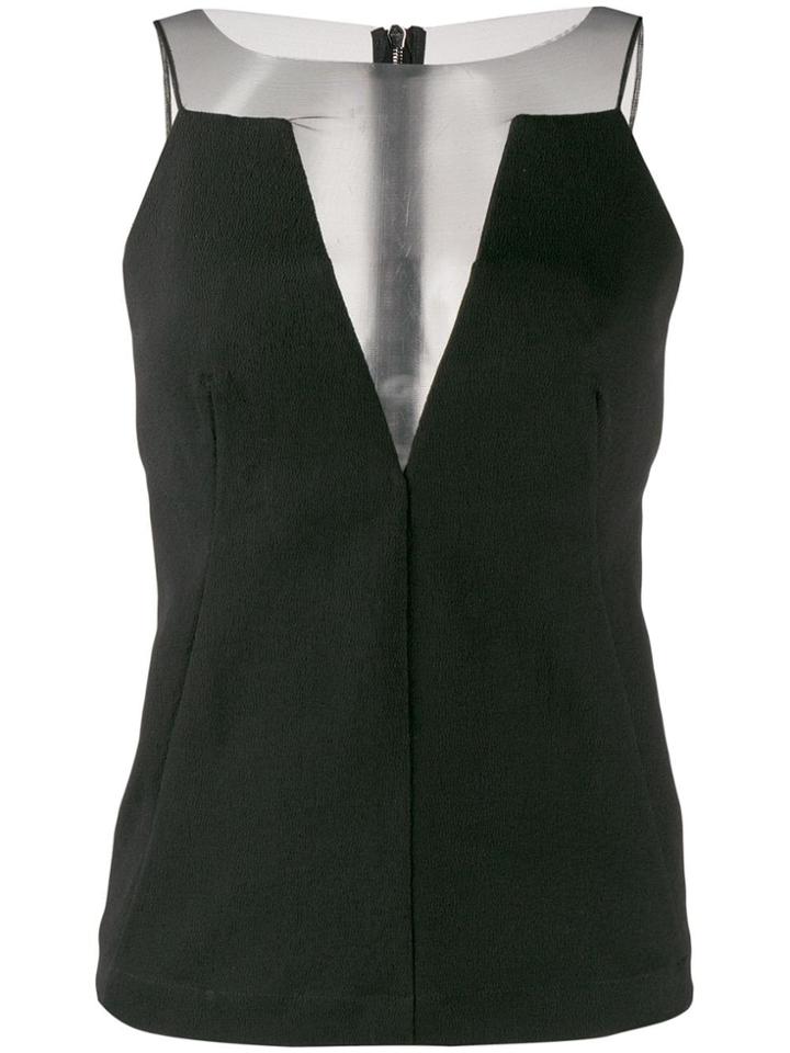 Rick Owens Sheer-panelled Crepe Blouse - Black