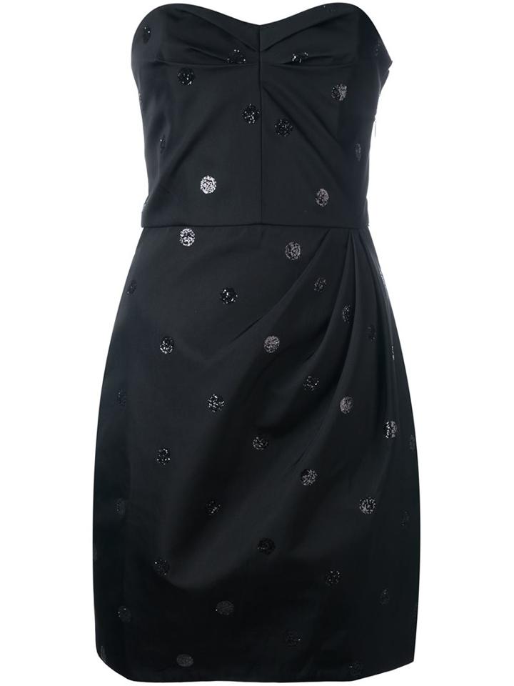 Saint Laurent Glitter Embellished Strapless Dress