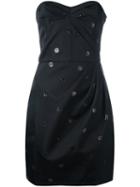 Saint Laurent Glitter Embellished Strapless Dress