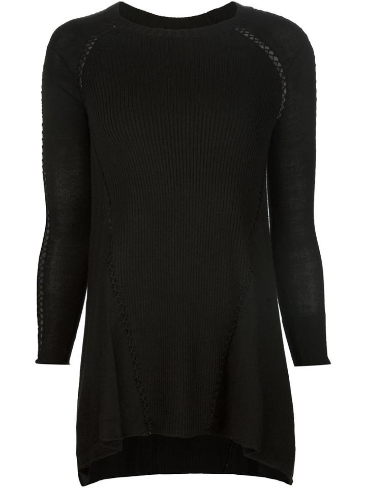 Tess Giberson Open Stitch Detail Ribbed Sweater