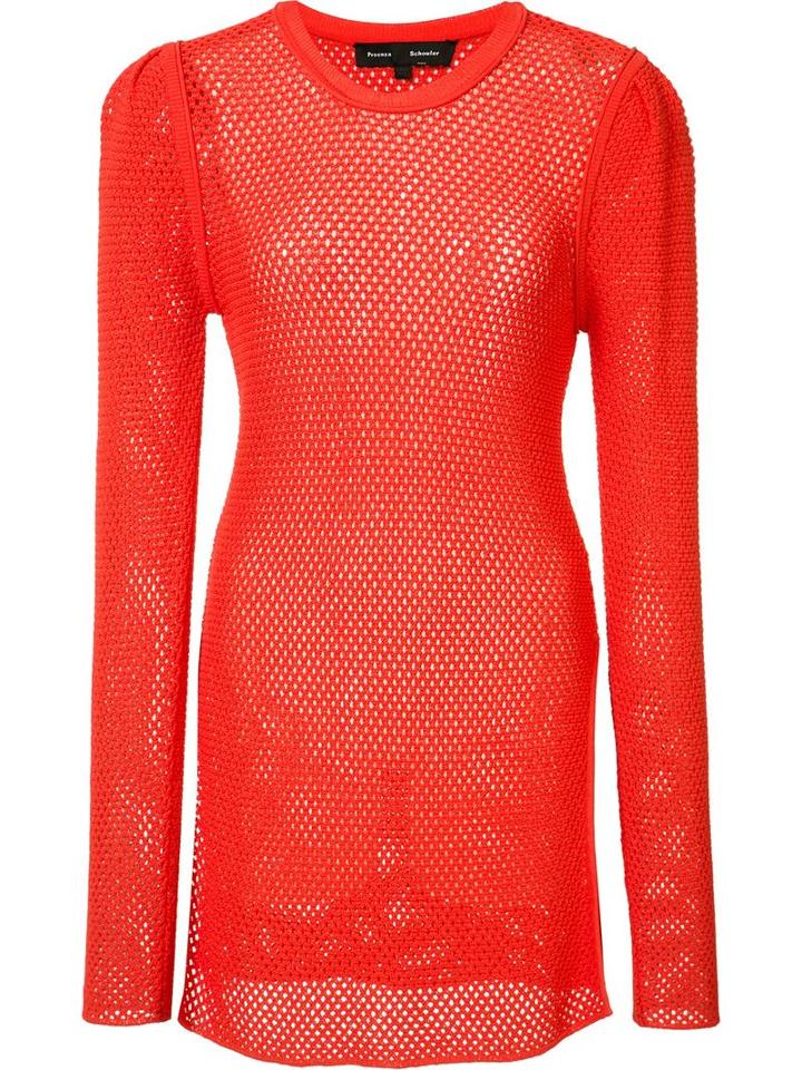 Proenza Schouler Mesh Jumper, Women's, Size: Small, Red, Viscose/polyester