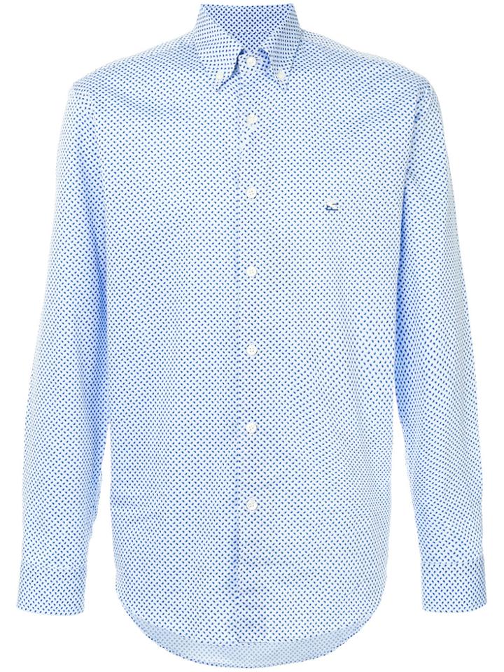 Etro Micro Paisley Print Shirt - Blue