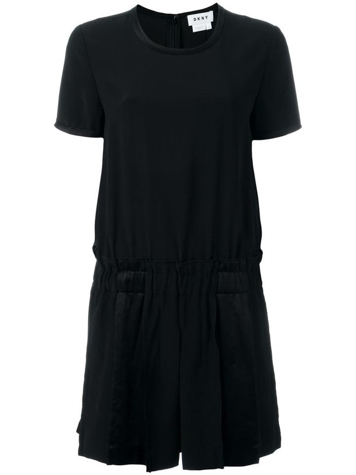 Dkny Pleated Shorts Playsuit, Women's, Size: 6, Black, Triacetate/polyester