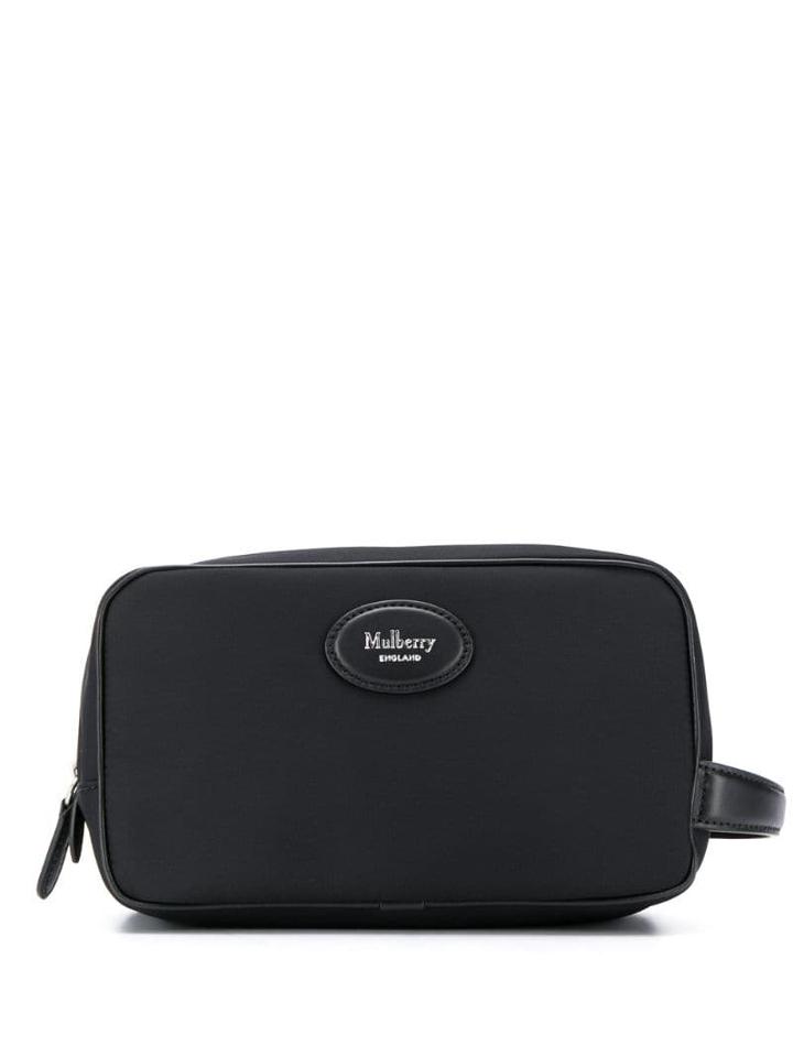 Mulberry Logo Patch Wash Bag - Black