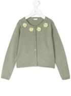 Il Gufo - Floral Appliquéd Cardigan - Kids - Cotton - 4 Yrs, Green