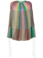 M Missoni - Rainbow Stripe Poncho - Women - Polyamide/viscose/metallic (grey) Fibre - One Size, Women's, Polyamide/viscose/metallic Fibre