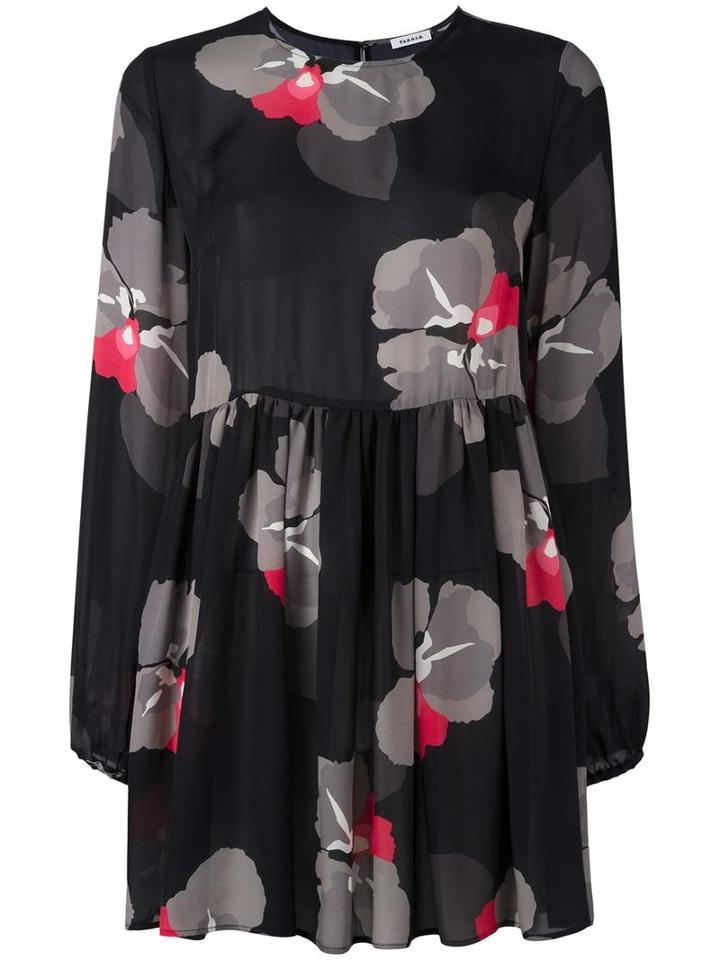 P.a.r.o.s.h. Floral Print Dress, Women's, Size: Medium, Grey, Silk