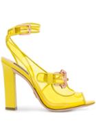 Paula Cademartori Buckle Detail Heeled Sandals - Yellow