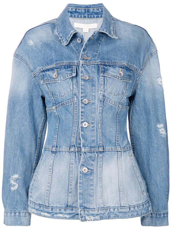 Jonathan Simkhai Peplum Denim Jacket - Blue