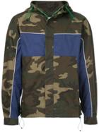Monkey Time Camouflage Print Hooded Jacket - Green