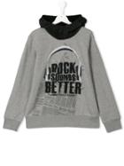 John Galliano Kids Rock Sounds Better Hoodie, Boy's, Size: 16 Yrs, Grey