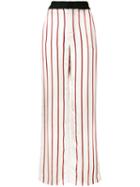 Lanvin - Striped Wide-leg Trousers - Women - Polyester/viscose/wool - 36, Nude/neutrals, Polyester/viscose/wool